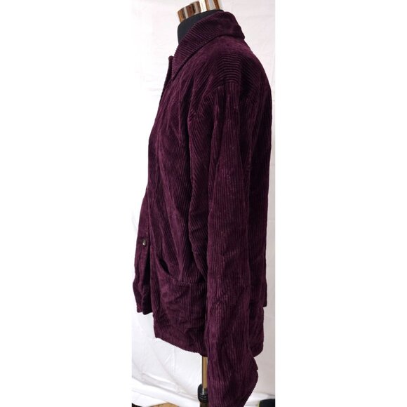 Eddie Bauer Womens XXL Purple Corduroy Lined Heavy Button Up Chore Barn Jacket - Picture 6 of 10